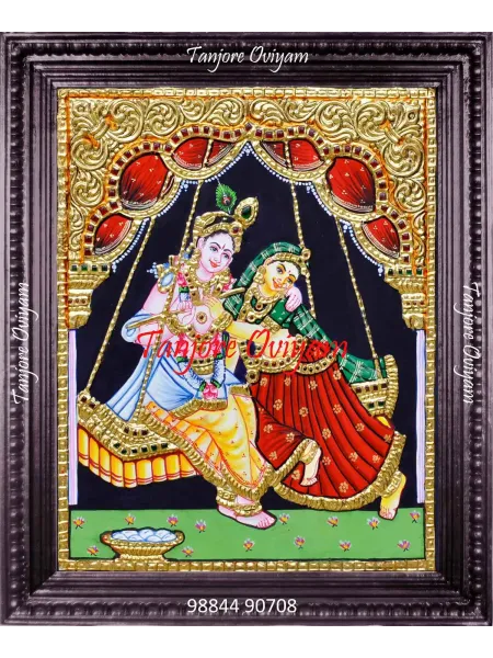 Jhula Radha Krishna Tanjore Painting